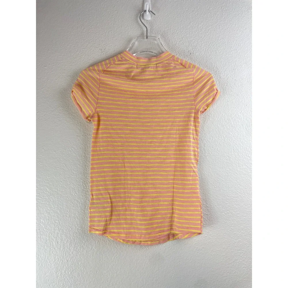 Free‎ People We The Free Striped T-Shirt Pink Yellow Summer Rose Combo XS NEW